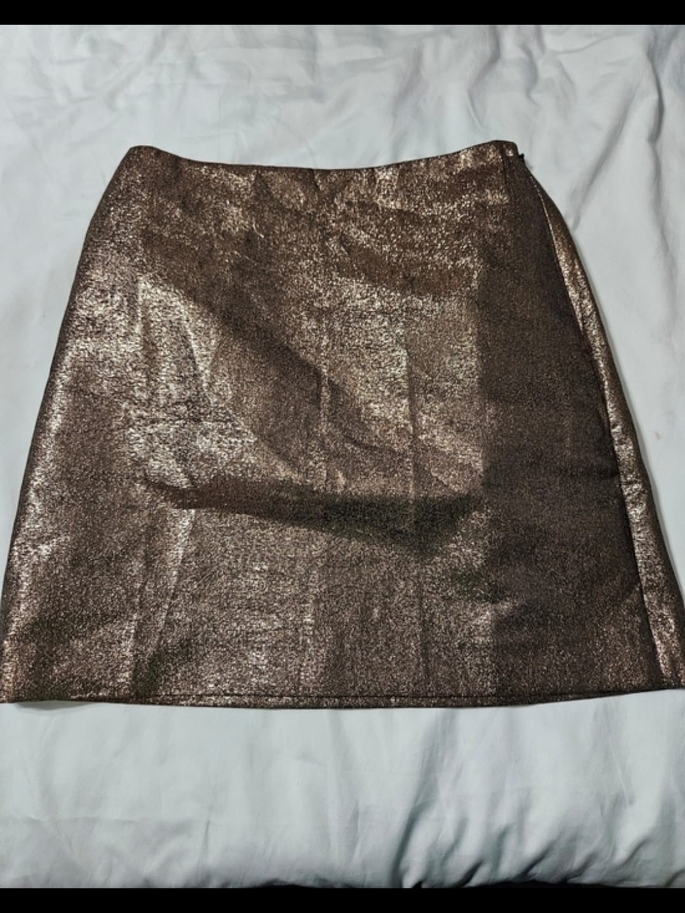 LOFT Metallic Bronze Mini Skirt